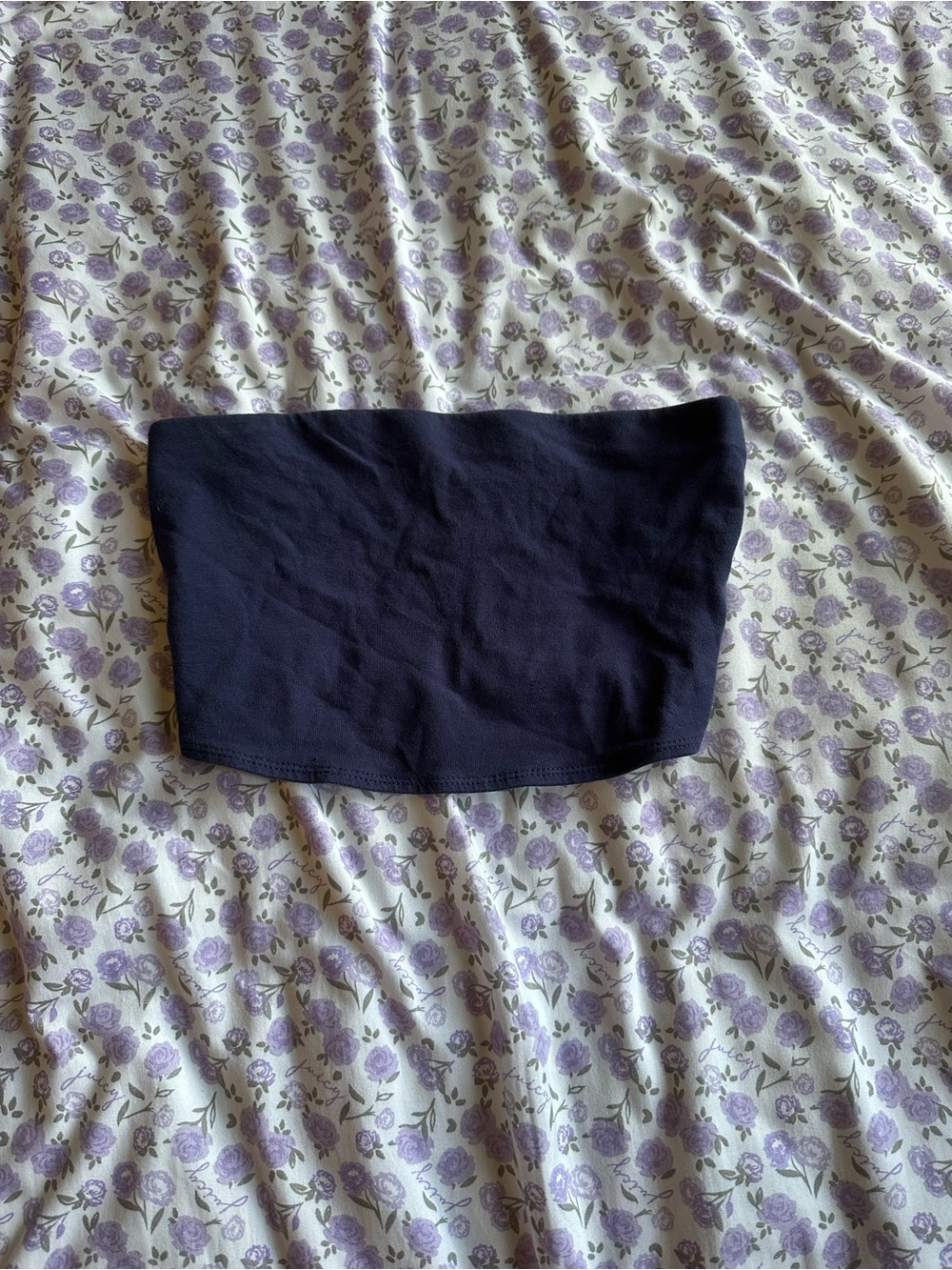 Navy Stretch Tube Top